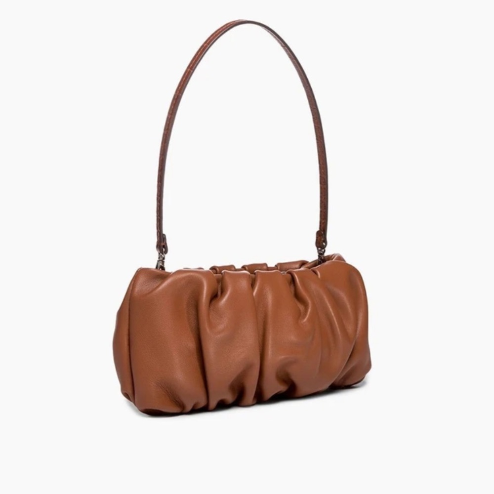 Staud Tan Bean Bag Staud Leather Shoulder Bag
